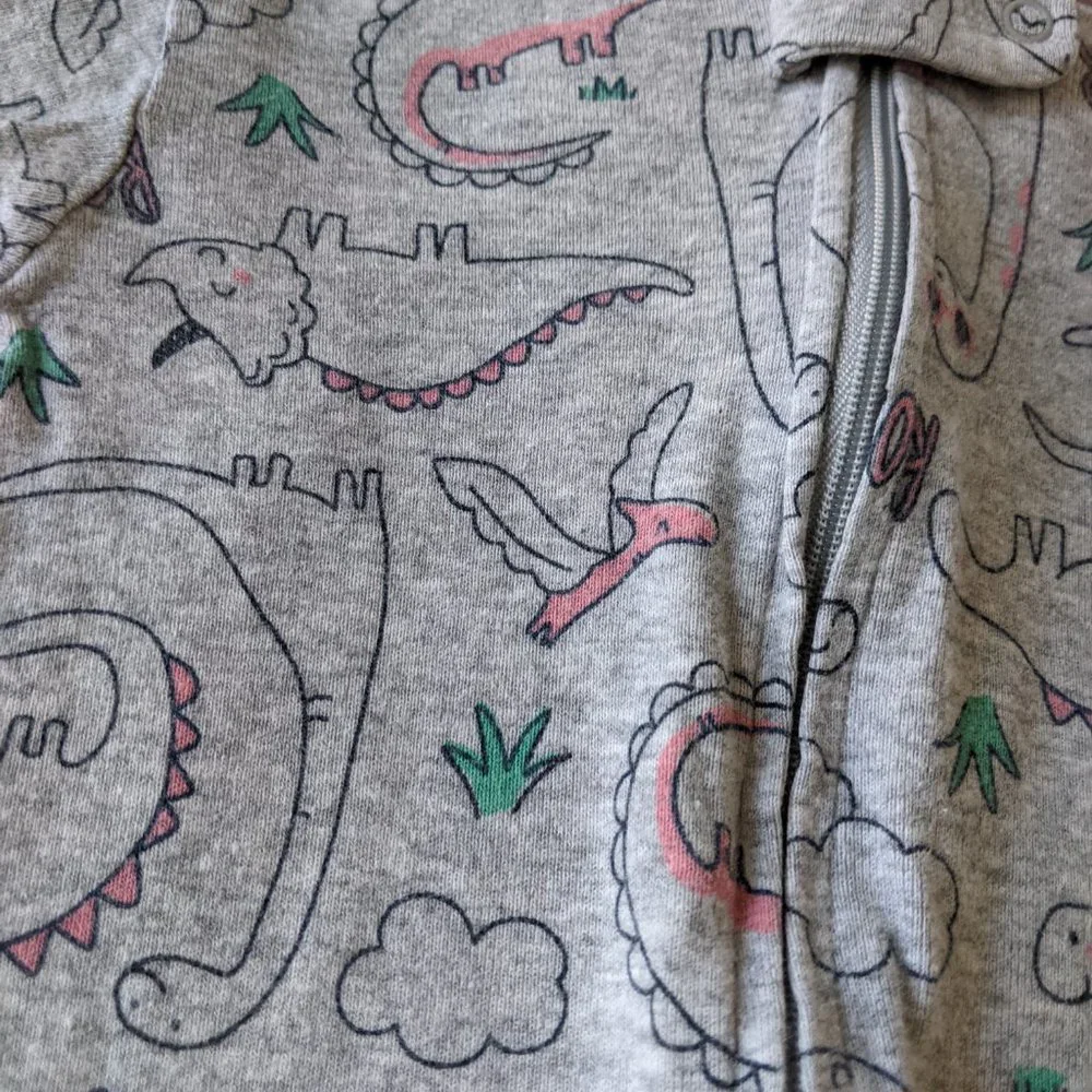 Carter's Dinosaur print knit footless PJs Pajamas 2T